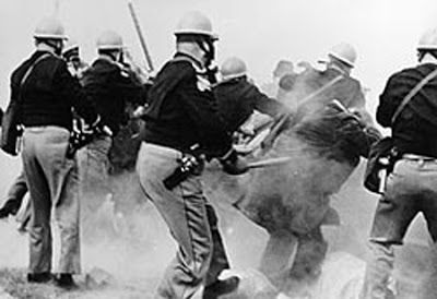 James Bevel's plan for a march from Selma to Montgomery resulted in "Bloody Sunday" image. Click for full size.