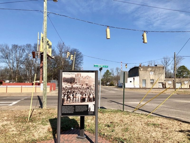 Turning Point Marker at Chestnut Boulevard and Martin Luther King Street intersection. image. Click for full size.