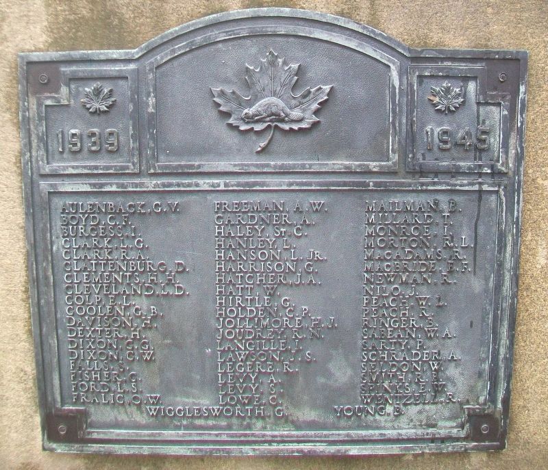 War Memorial WWII Roll of Honored Dead. Click for full size. War Memorial WWII Roll of Honored Dead image. Click for full size.