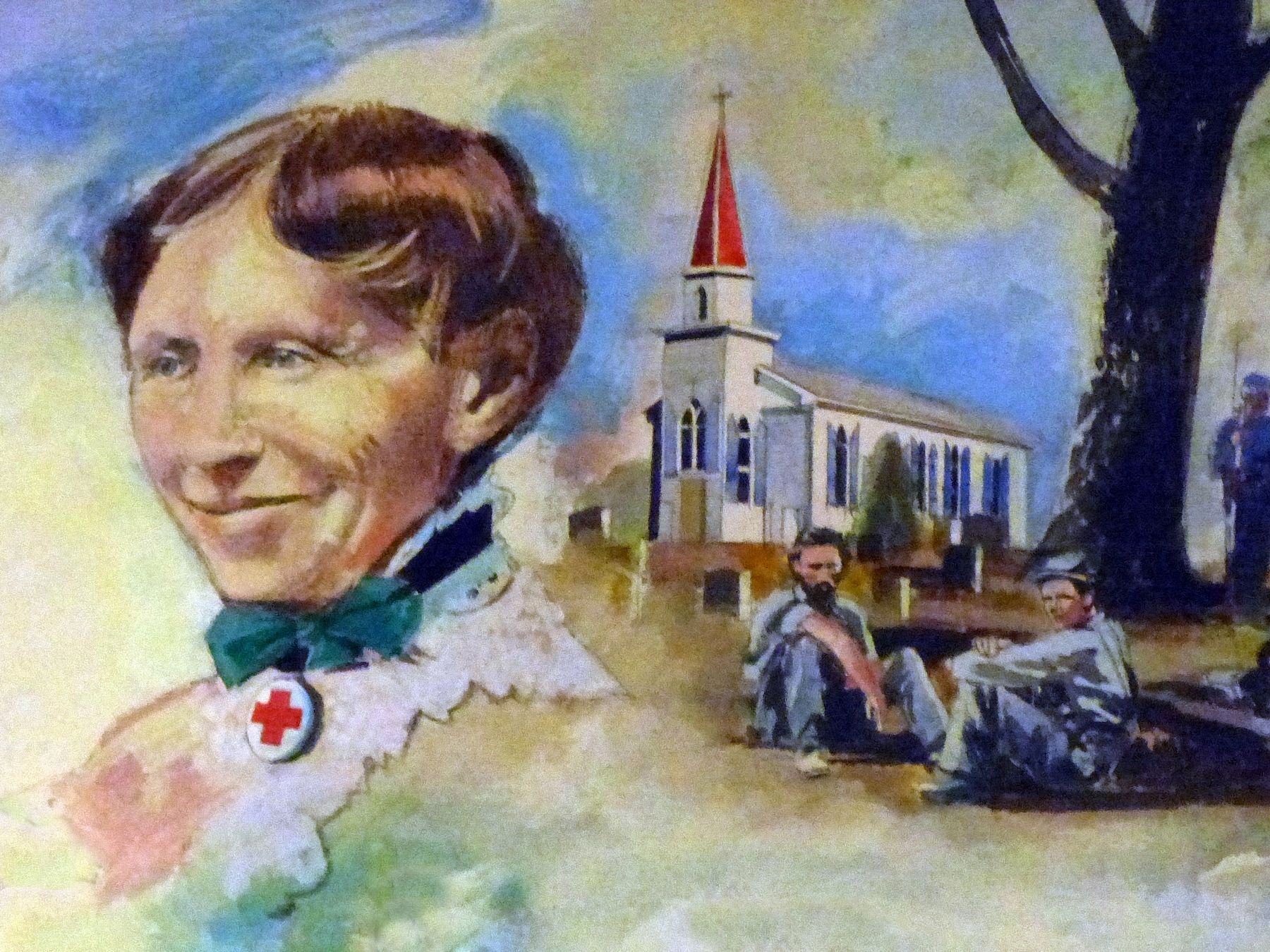 Clara Barton at St. Mary's Church. Click for full size. Clara Barton at St. Mary's Church image. Click for full size.
