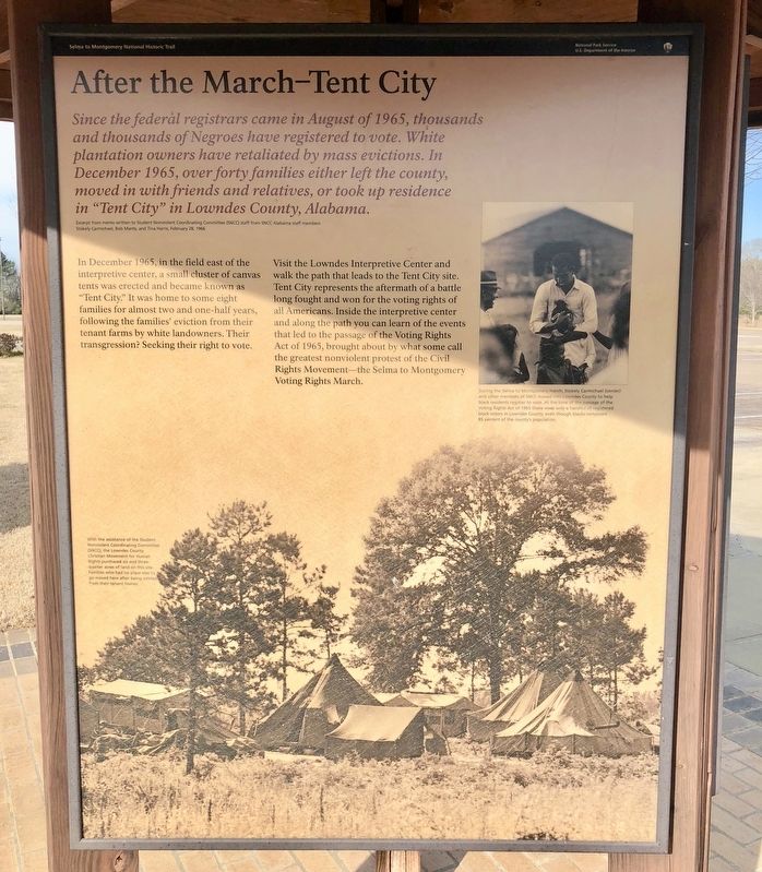 After the March—Tent City Marker image. Click for full size.