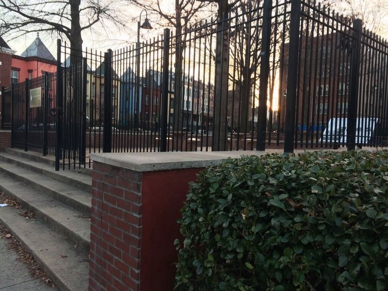 The marker is inside the fenced in area of the park. image. Click for full size.