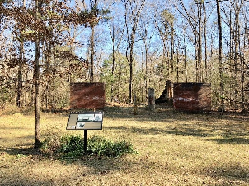 Methodist Church Ruins and Marker. Click for full size. Methodist Church Ruins and Marker image. Click for full size.