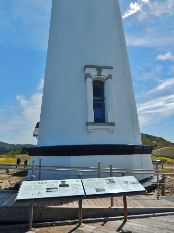 A Family Affair Marker (<i>wide view showing adjacent marker; lighthouse in background</i>). Click for full size. A Family Affair Marker (<i>wide view showing adjacent marker; lighthouse in background</i>) image. Click for full size.
