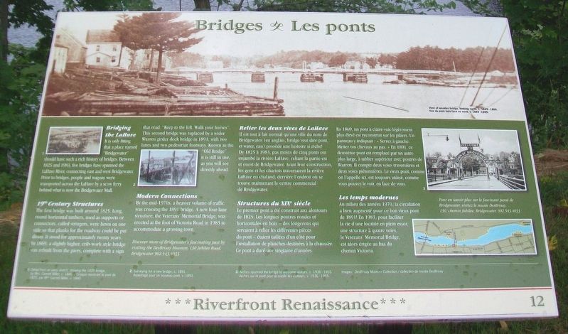 Bridges / Les ponts Marker. Click for full size. Bridges / Les ponts Marker image. Click for full size.