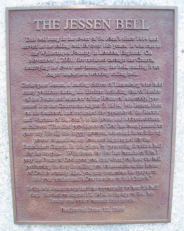 The Jessen Bell Marker. Click for full size. The Jessen Bell Marker image. Click for full size.