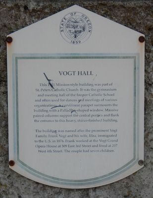 Vogt Hall Marker. Click for full size. Vogt Hall Marker image. Click for full size.