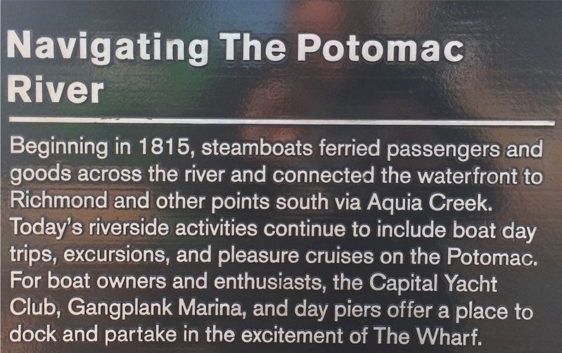 Navigating the Potomac River Marker image. Click for full size.