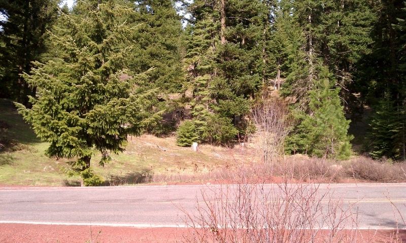 View of Wagon Slide site across the road from marker image. Click for full size.