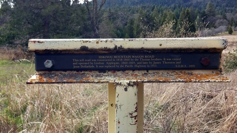 Siskiyou Mountain Wagon Road Marker image. Click for full size.