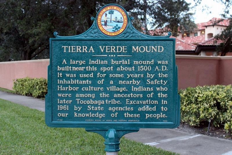 Tierra Verde Mound Marker with corrected text. image. Click for full size.