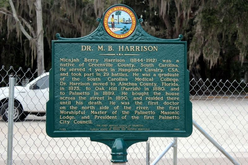 Dr. M.B. Harrison side of the marker image. Click for full size.