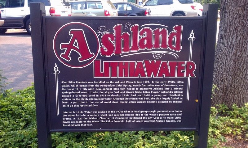 Ashland Lithia Water Marker image. Click for full size.