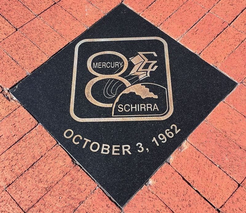 Mercury 8 Tile near the memorial image. Click for full size.