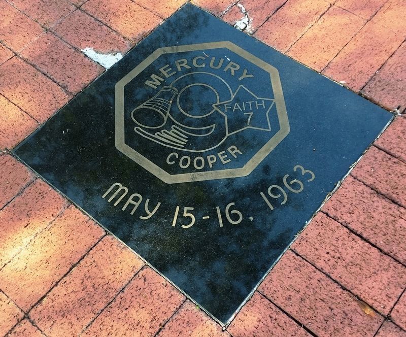 Mercury 9 Tile near the memorial image. Click for full size.