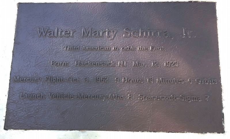 Walter Marty Schirra, Jr. Marker image. Click for full size.