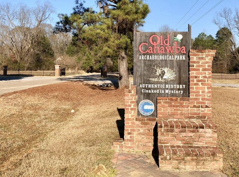 Entrance sign to the Cahawba Archaeological Park.. Click for full size. Entrance sign to the Cahawba Archaeological Park. image. Click for full size.