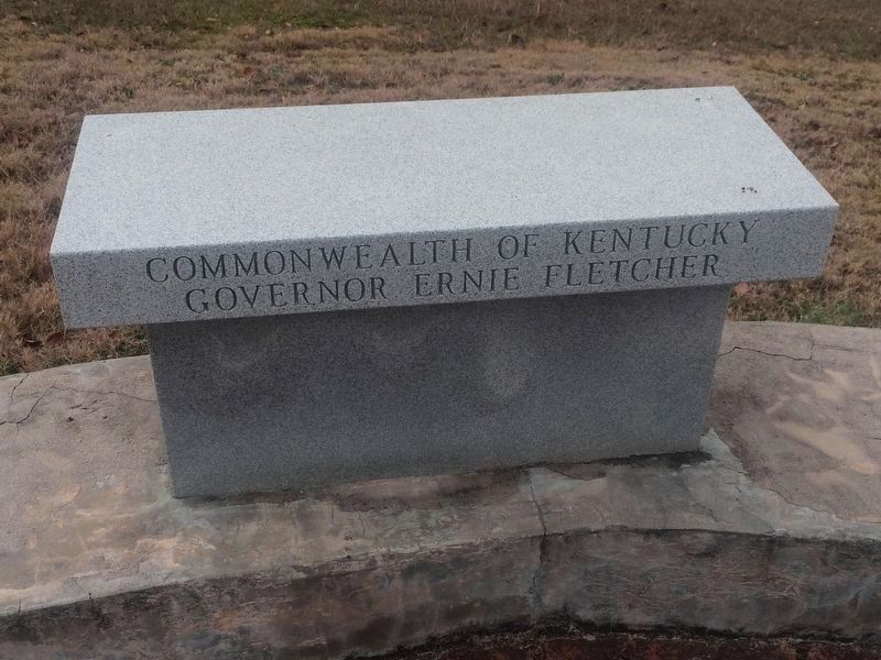"The Buffaloes" dedicatory bench for Kentucky Governor Ernie Fletcher image. Click for full size.
