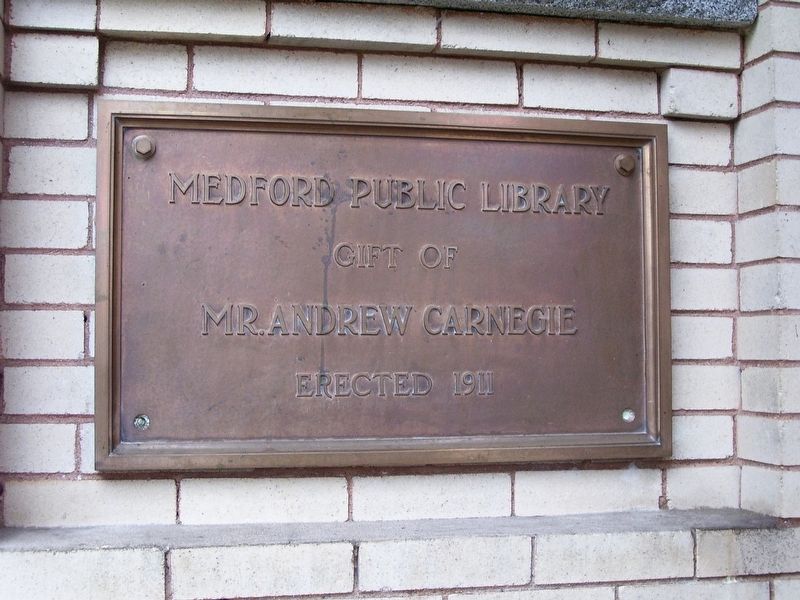 Medford Public Library Marker. Click for full size. Medford Public Library Marker image. Click for full size.
