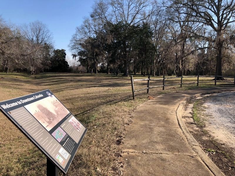 View from marker of the Capitol Reserve towards the Alabama River. image. Click for full size.