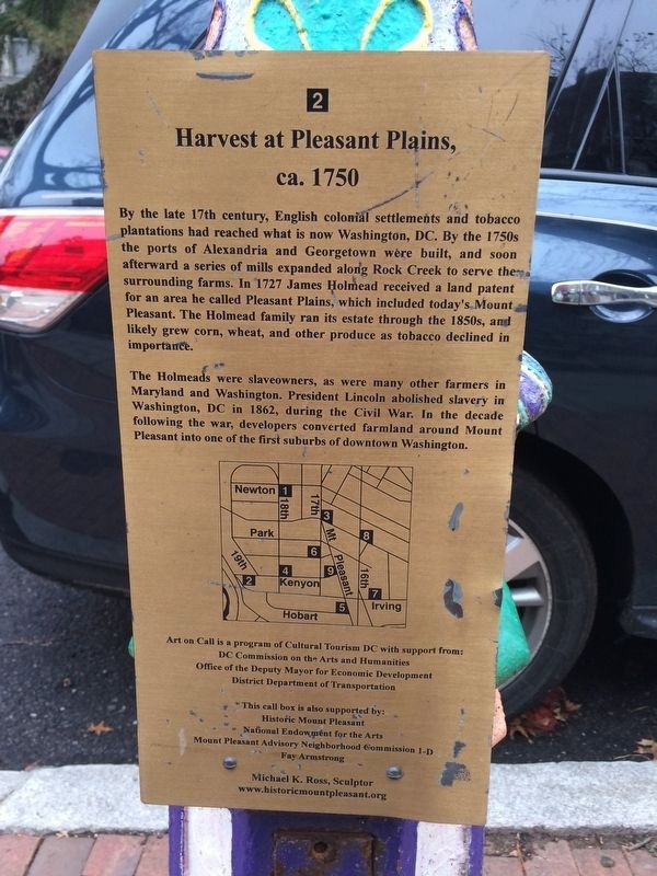 Harvest at Pleasant Plains, ca. 1750 Marker image. Click for full size.