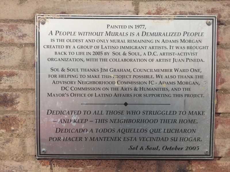 A People Without Murals Is A Demuralized People Marker. Click for full size. A People Without Murals Is A Demuralized People Marker image. Click for full size.