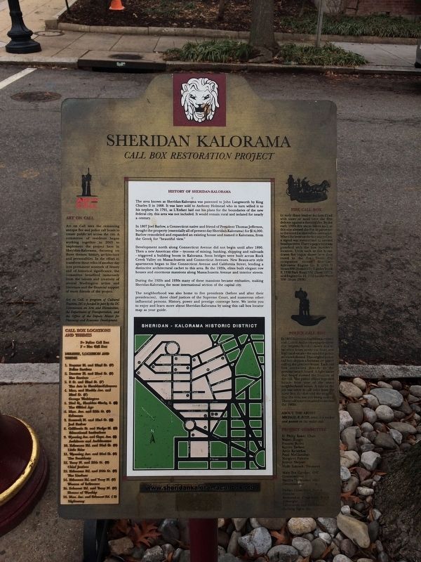 History of Sheridan-Kalorama Marker. Click for full size. History of Sheridan-Kalorama Marker image. Click for full size.