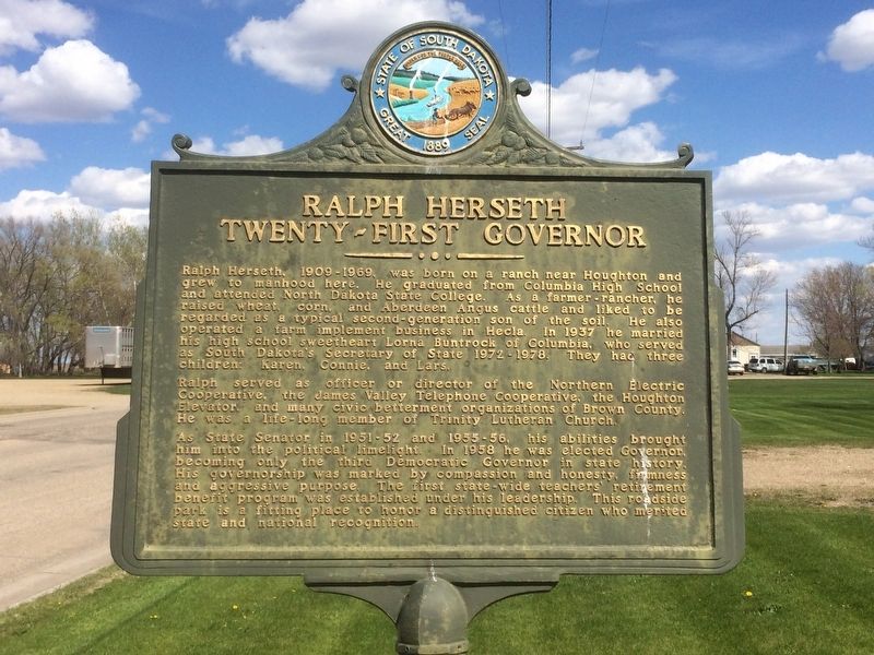 Ralph Herseth Marker. Click for full size. Ralph Herseth Marker image. Click for full size.