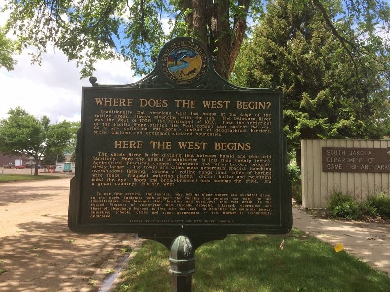 Where Does the West Begin?/ Here the West Begins Marker image. Click for full size.