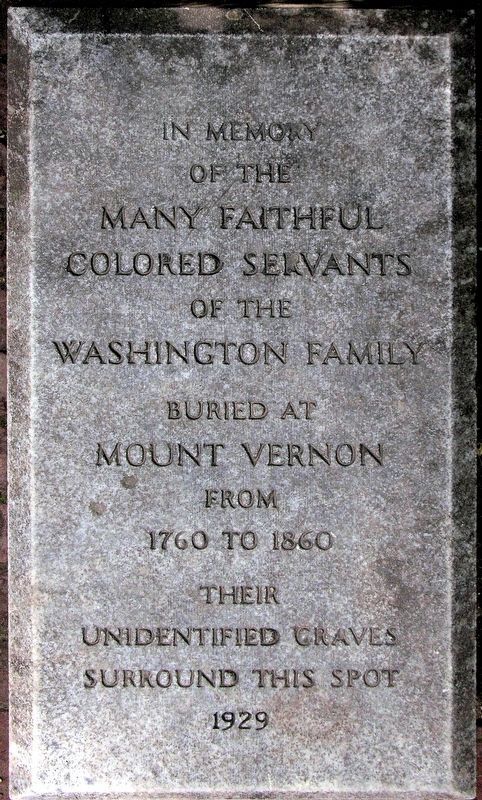 In Memory of the Many Faithful Colored Servants Marker image. Click for full size.