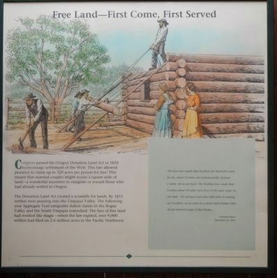 Free Land -- First Come, First Served panel image. Click for full size.
