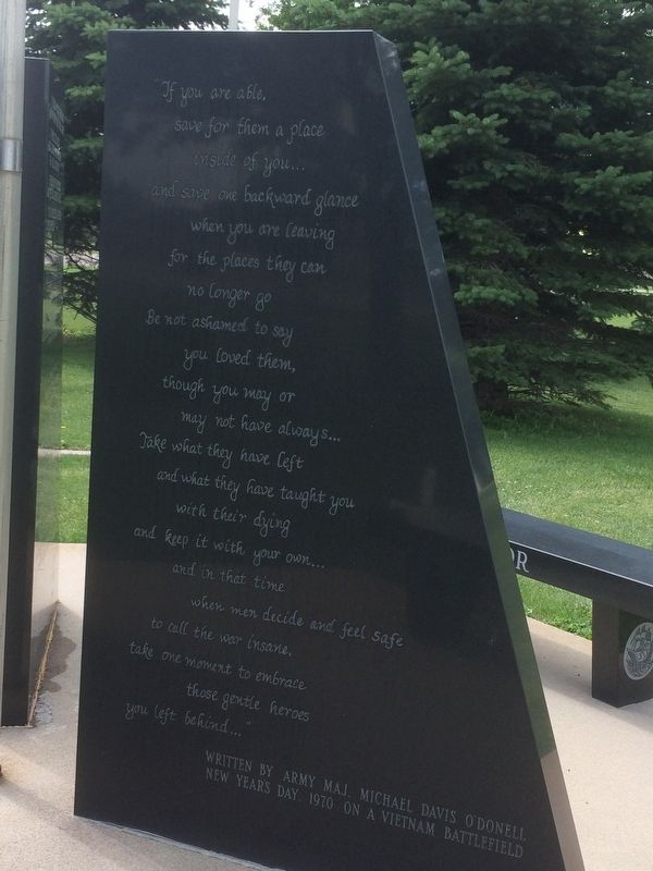 Aberdeen, South Dakota Vietnam Veterans Memorial Marker (northwest section, side 2). Click for full size. Aberdeen, South Dakota Vietnam Veterans Memorial Marker (northwest section, side 2) image. Click for full size.