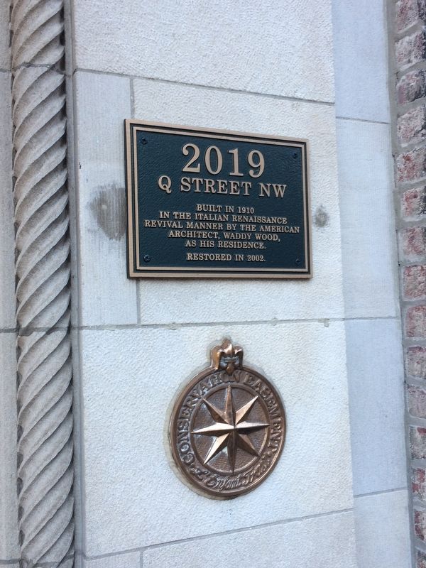 2019 Q Street NW Marker with Conservation Easement plaque below. Click for full size. 2019 Q Street NW Marker with Conservation Easement plaque below image. Click for full size.