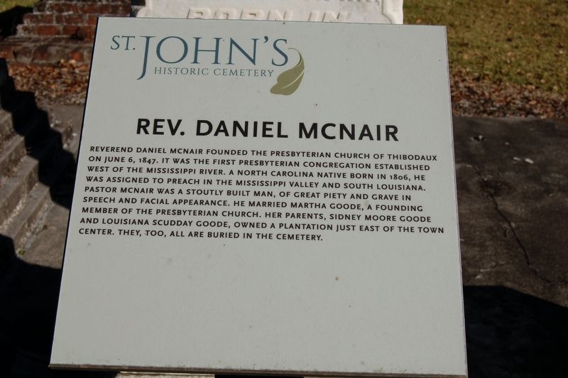 Rev. Daniel McNair Marker image. Click for full size.