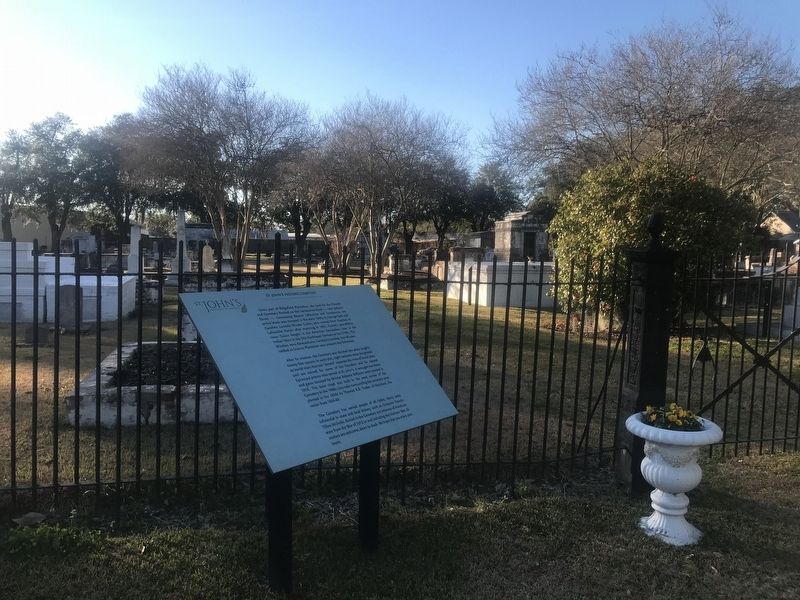 St. John's Historic Cemetery Marker. Click for full size. St. John's Historic Cemetery Marker image. Click for full size.