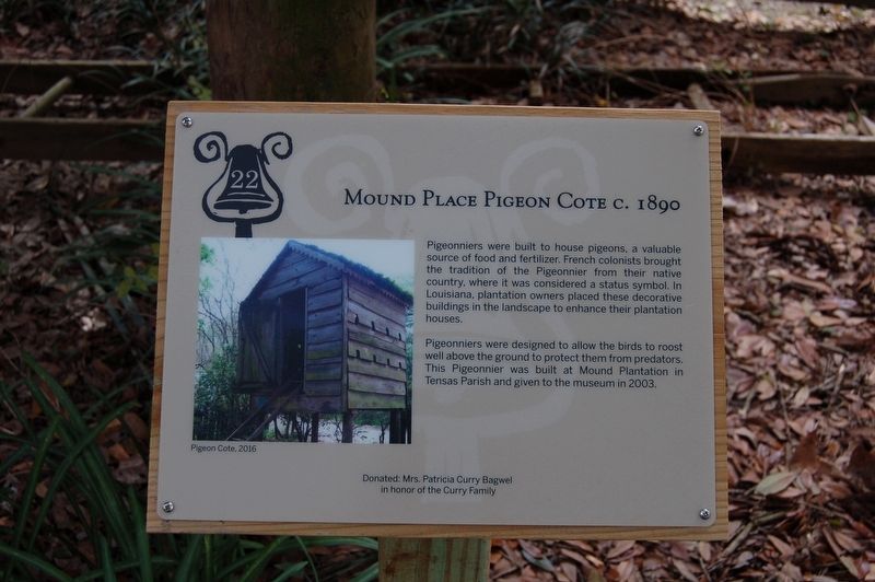 Mound Place Pigeon Cote Marker. Click for full size. Mound Place Pigeon Cote Marker image. Click for full size.