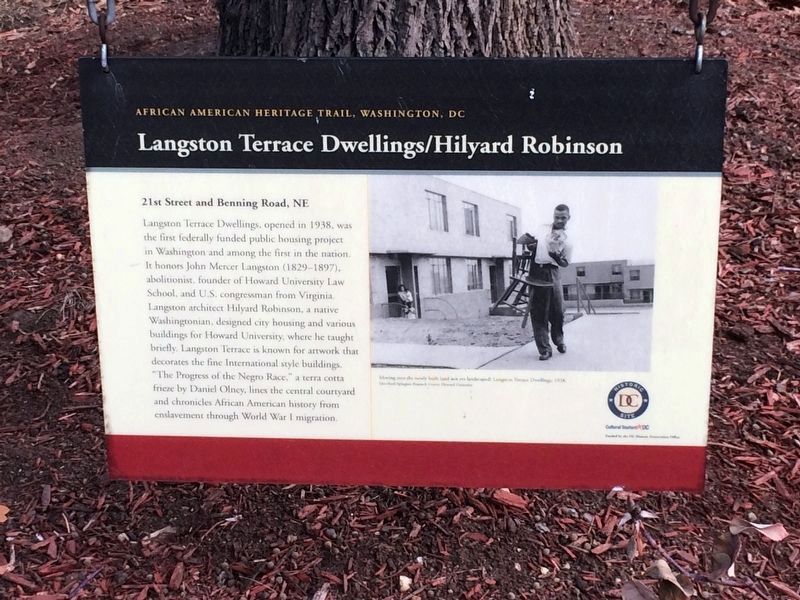 Langston Terrace Dwellings/Hilyard Robinson Marker. Click for full size. Langston Terrace Dwellings/Hilyard Robinson Marker image. Click for full size.