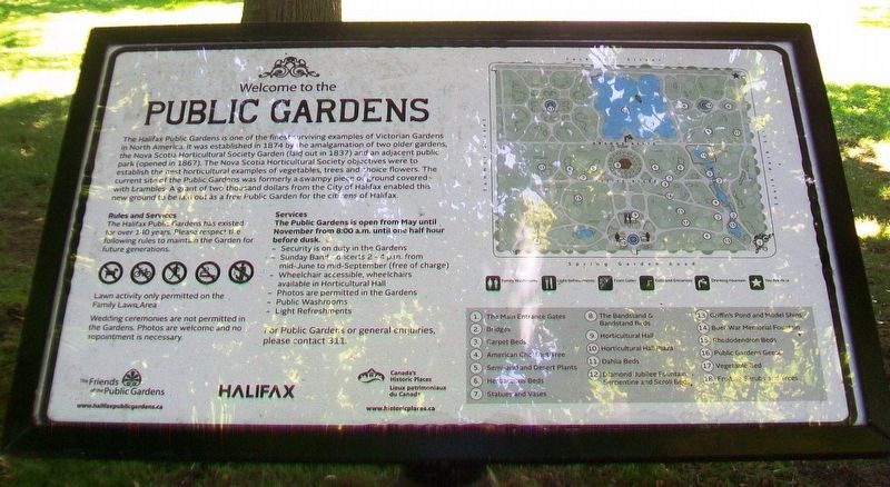 Welcome to the Public Gardens Marker image. Click for full size.
