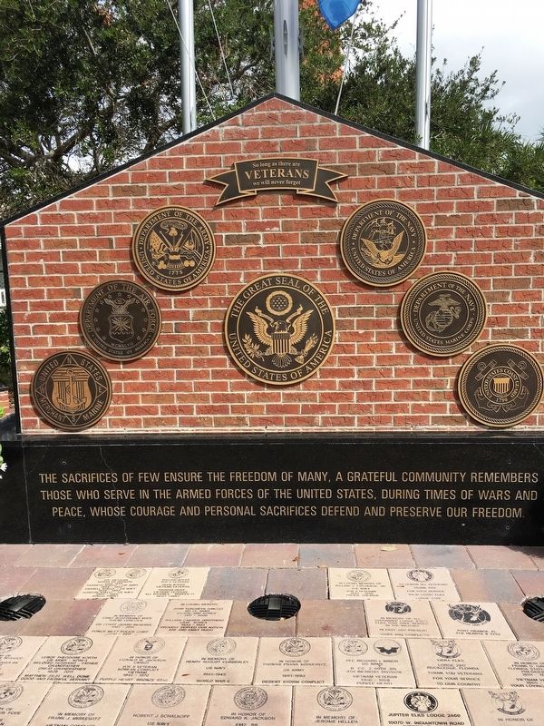 Ponce Inlet Veterans Memorial Marker image. Click for full size.