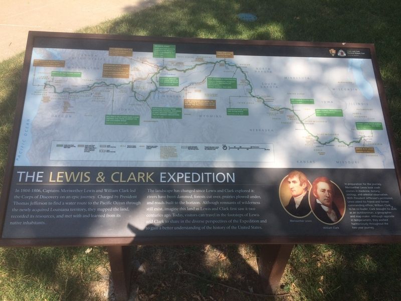 The Lewis & Clark Expedition Marker. Click for full size. The Lewis & Clark Expedition Marker image. Click for full size.