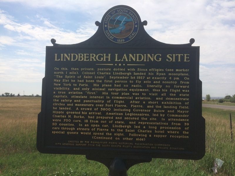 Lindbergh Landing Site Marker image. Click for full size.