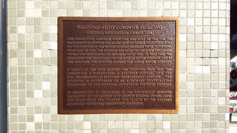 Medford Auto Company Building Marker. Click for full size. Medford Auto Company Building Marker image. Click for full size.