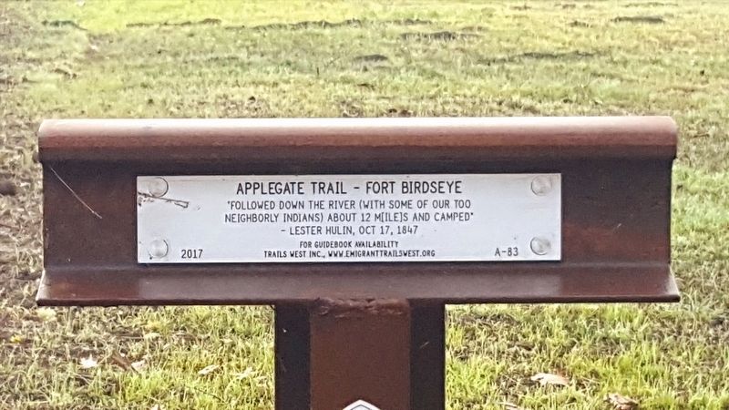 Applegate Trail - Fort Birdseye Marker image. Click for full size.