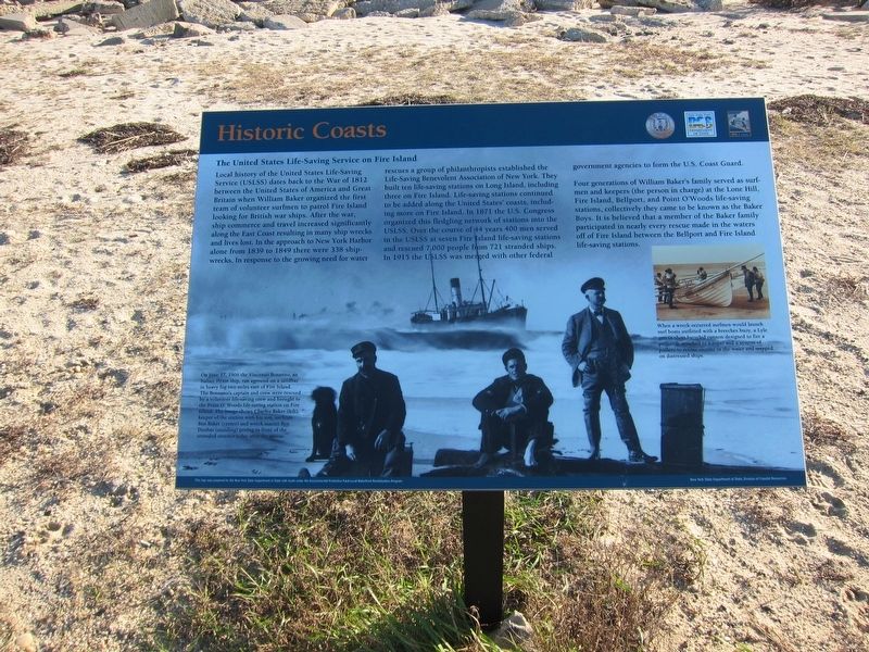 The United States Life-Saving Service on Fire Island Marker image. Click for full size.