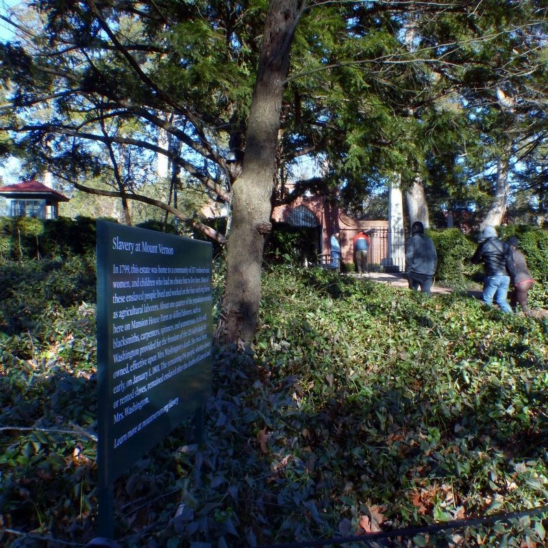 Slavery at Mount Vernon Marker. Click for full size. Slavery at Mount Vernon Marker image. Click for full size.