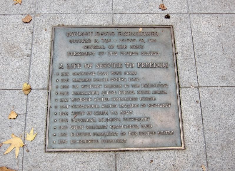 Dwight David Eisenhower Marker. Click for full size. Dwight David Eisenhower Marker image. Click for full size.