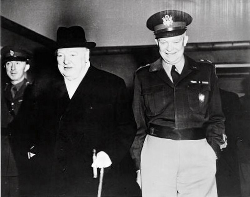 Dwight David Eisenhower with Sir Winston Churchill. Click for full size. Dwight David Eisenhower with Sir Winston Churchill image. Click for full size.