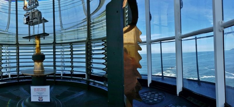 Yaquina Lighthouse Lamp & Lens detail. Click for full size. Yaquina Lighthouse Lamp & Lens detail image. Click for full size.