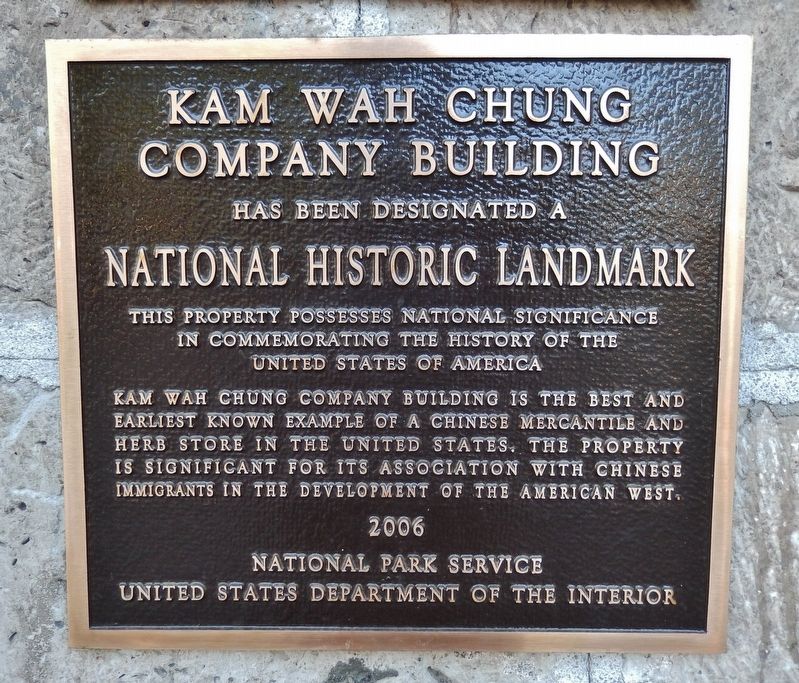 Kam Wah Chung Company Building Marker image. Click for full size.