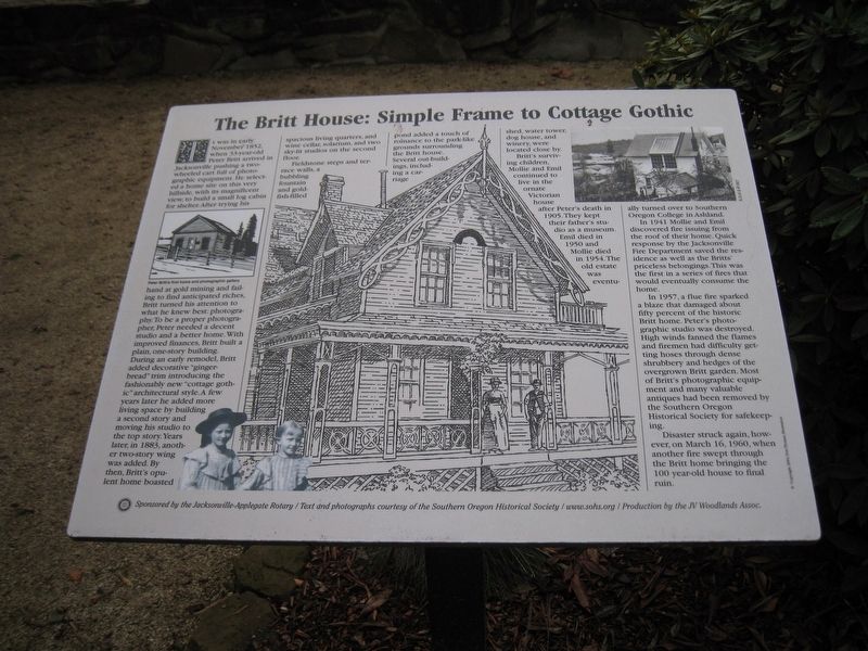 The Britt House: Simple frame to Cottage Gothic Marker image. Click for full size.